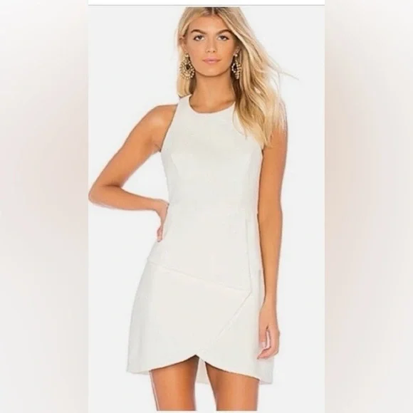 BCBG Ely halter dress off white with lace up back - Picture 1 of 5